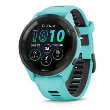 Garmin Forerunner 265 Black Bezel w. Aqua Case and Aqua/Black Silicone Band (010-02810-02/12)