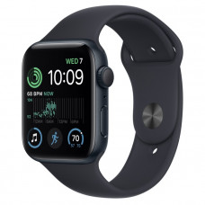 Apple Watch SE 2 GPS 44mm Midnight Aluminum Case w. Midnight S. Band - S/M (MNTF3)