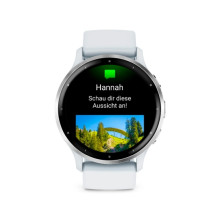 Garmin Venu 3 Silver Stainless Steel Bezel with Whitestone Case and Silicone Band (010-02784-00)