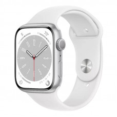 Apple Watch Series 8 GPS + Cellular 45mm Silver Aluminum Case with White S. Band (MP4J3)