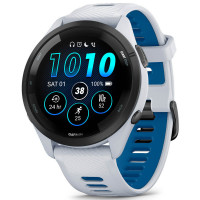 Garmin Forerunner 265 Black Bezel w. Whitestone Case and Whitestone/Tidal Blue S. Band (010-02810-01/11)