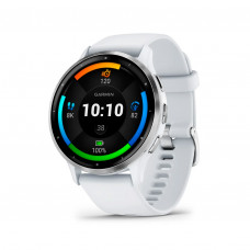 Garmin Venu 3 Silver Stainless Steel Bezel with Whitestone Case and Silicone Band (010-02784-00)