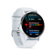 Garmin Venu 3 Silver Stainless Steel Bezel with Whitestone Case and Silicone Band (010-02784-00)