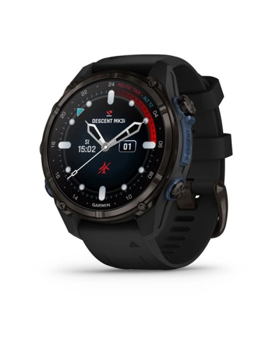 Garmin Descent Mk3i – 43 mm Carbon Gray DLC Titanium w. Black Silicone Band (010-02753-10/11)