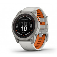 Garmin Fenix 7 Pro Sapphire Solar Titanium w. Fog Gray/Ember O. Band (010-02777-20/21)