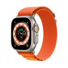 Apple Watch Ultra GPS + Cellular 49mm Titanium Case with Orange Alpine Loop - Large (MQEV3/MQFM3)