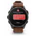 Garmin Fenix 8 Pro 47mm AMOLED Carbon Gray DLC Titanium with Chestnut Leather Band (010-03198-40)