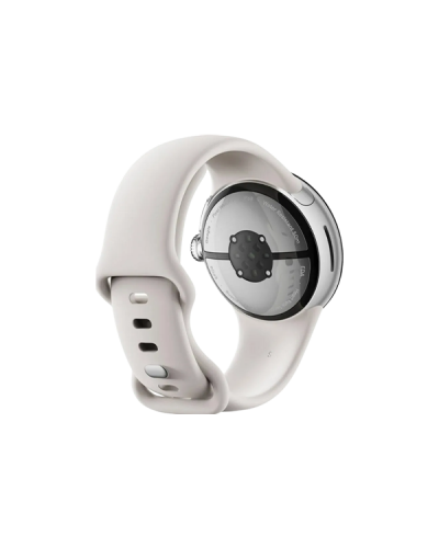Google Pixel Watch 3 41 mm Wi-Fi Polished Silver Aluminum Case/Porcelain Active Band