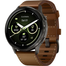 Garmin Venu 4 45mm Slate with Brown Leather Band (010-03014-03)