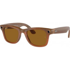 Ray-Ban Meta Wayfarer Large - Shiny Caramel/Polarized Brown (RW4008 670683 53-22)