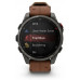 Garmin Fenix 8 Pro 47mm AMOLED Carbon Gray DLC Titanium with Chestnut Leather Band (010-03198-40)