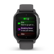 Garmin Venu Sq 2 Slate Aluminum Bezel with Shadow Gray Case and Silicone Band (010-02701-00/10/80)