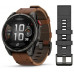 Garmin Fenix 8 Pro 47mm AMOLED Carbon Gray DLC Titanium with Chestnut Leather Band (010-03198-40)