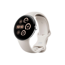 Google Pixel Watch 3 41 mm Wi-Fi Polished Silver Aluminum Case/Porcelain Active Band