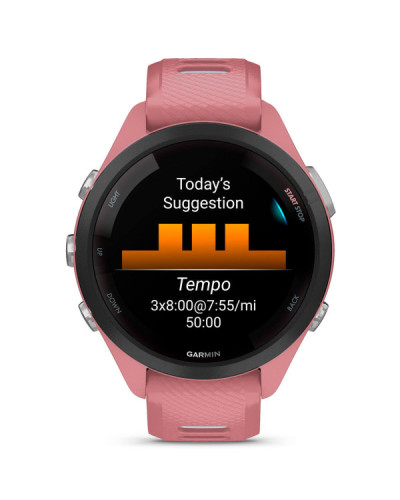 Garmin Forerunner 265S Black Bezel w. Light Pink Case and Light Pink/Whitestone S. Band (010-02810-05/15)