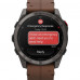 Garmin Fenix 8 Pro 51mm AMOLED Carbon Gray DLC Titanium with Chestnut Leather Band (010-03199-40)