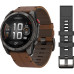 Garmin Fenix 8 Pro 51mm AMOLED Carbon Gray DLC Titanium with Chestnut Leather Band (010-03199-40)