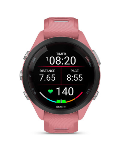 Garmin Forerunner 265S Black Bezel w. Light Pink Case and Light Pink/Whitestone S. Band (010-02810-05/15)