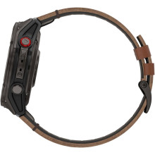 Garmin Fenix 8 Pro 51mm AMOLED Carbon Gray DLC Titanium with Chestnut Leather Band (010-03199-40)
