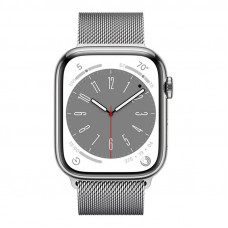 Apple Watch Series 8 GPS + Cellular 41mm Silver S. Steel Case w. Milanese Loop Silver (MNJ73/MNJ83)