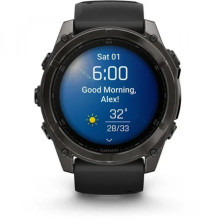 Garmin Fenix 8 51mm AMOLED Sapphire Carbon Gray DLC Titanium w. Black/Pebble Gray S. Band (010-02905-20/21)