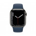 Apple Watch Series 7 GPS + Cellular 41mm Graphite S. Steel Case w. Abyss Blue S. Band (MKHJ3)