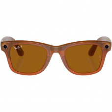 Ray-Ban Meta Wayfarer Shiny Caramel Frame Brown Lenses (RW4006 670683 50-22)
