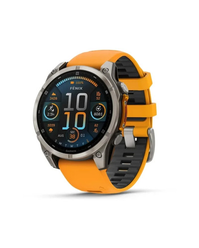 Garmin Fenix 8 51mm AMOLED Sapphire Titanium w. Spark Orange/Graphite Silicone Band (010-02905-10/11)