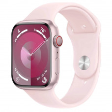Apple Watch Series 9 GPS + Cellular 45mm Pink Aluminum Case w. Light Pink Sport Band - M/L (MRML3)