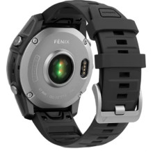 Garmin Fenix E 47mm AMOLED Stainless Steel with Black Silicone Band (010-03025-02/00)