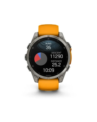 Garmin Fenix 8 51mm AMOLED Sapphire Titanium w. Spark Orange/Graphite Silicone Band (010-02905-10/11)