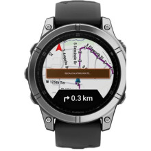 Garmin Fenix E 47mm AMOLED Stainless Steel with Black Silicone Band (010-03025-02/00)