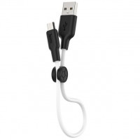 DataCable HOCO X21+ Silicon (MicroUSB)(0.25m) black/white