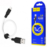 DataCable HOCO X21+ Silicon (Lightning)(0.25m) black/white