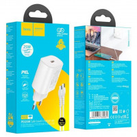 МЗП Hoco to 1*TypeC+ Cable TypeC PD (25W) white (N22)