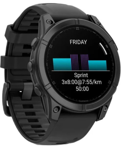 Garmin Fenix E 47mm AMOLED Slate Gray Steel with Black Silicone Band (010-03025-03/01)
