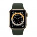 Apple Watch Series 6 GPS + Cellular 44mm Gold Stainless Steel Case w. Cyprus Green Sport B. (M07N3/M09F3)