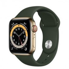 Apple Watch Series 6 GPS + Cellular 44mm Gold Stainless Steel Case w. Cyprus Green Sport B. (M07N3 / M09F3)