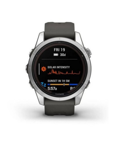 Garmin Fenix 7S Pro Solar Silver w. Graphite Band (010-02776-00/01)