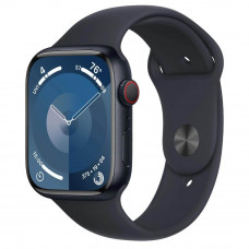 Apple Watch Series 9 GPS + Cellular 41mm Midnight Alu. Case w. Midnight Sport Band - S/M (MRHR3)