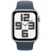 Apple Watch SE 2 GPS + Cellular 44mm Silver Aluminium Case w. Storm Blue Sport Band - M/L (MRHJ3)