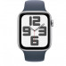 Apple Watch SE 2 GPS 44mm Silver Aluminium Case with Storm Blue Sport Band S/M (MREC3)