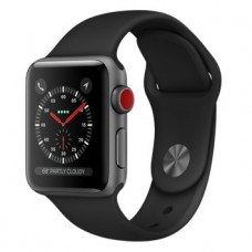 Apple Watch Series 3 (GPS + Cellular) 38mm Space Gray Aluminum w. Black Sport B. (MQJP2)
