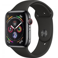 Apple Watch Series 4 GPS + LTE 44mm Black Steel w. Black Sport b. Black Steel (MTV52)